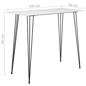 Τραπέζι Μπαρ Λευκό 120 x 60 x 105 εκ. - PAKOBAZAAR