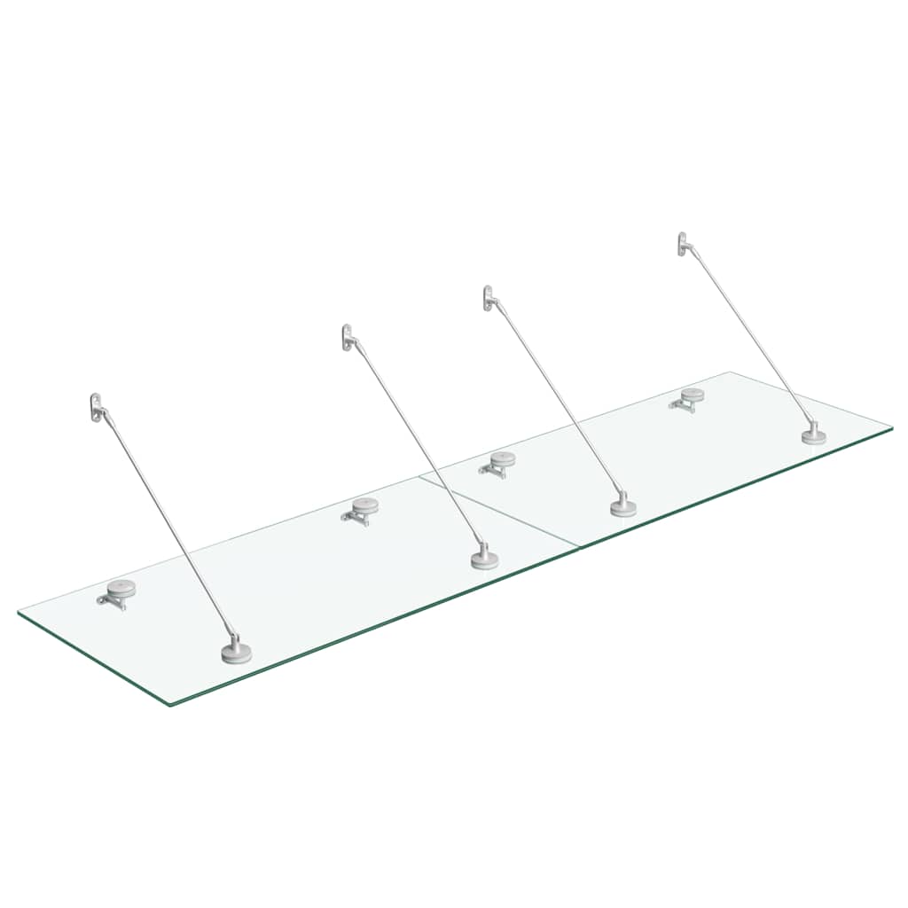 Στέγαστρο Πόρτας 240x60 εκ. Γυαλί Ασφαλείας VSG/Ανοξείδ. Ατσάλι