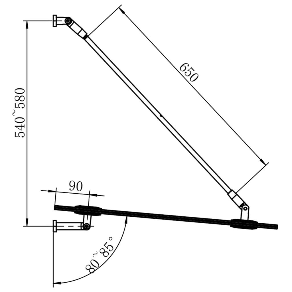 Στέγαστρο Πόρτας 240x60 εκ. Γυαλί Ασφαλείας VSG/Ανοξείδ. Ατσάλι