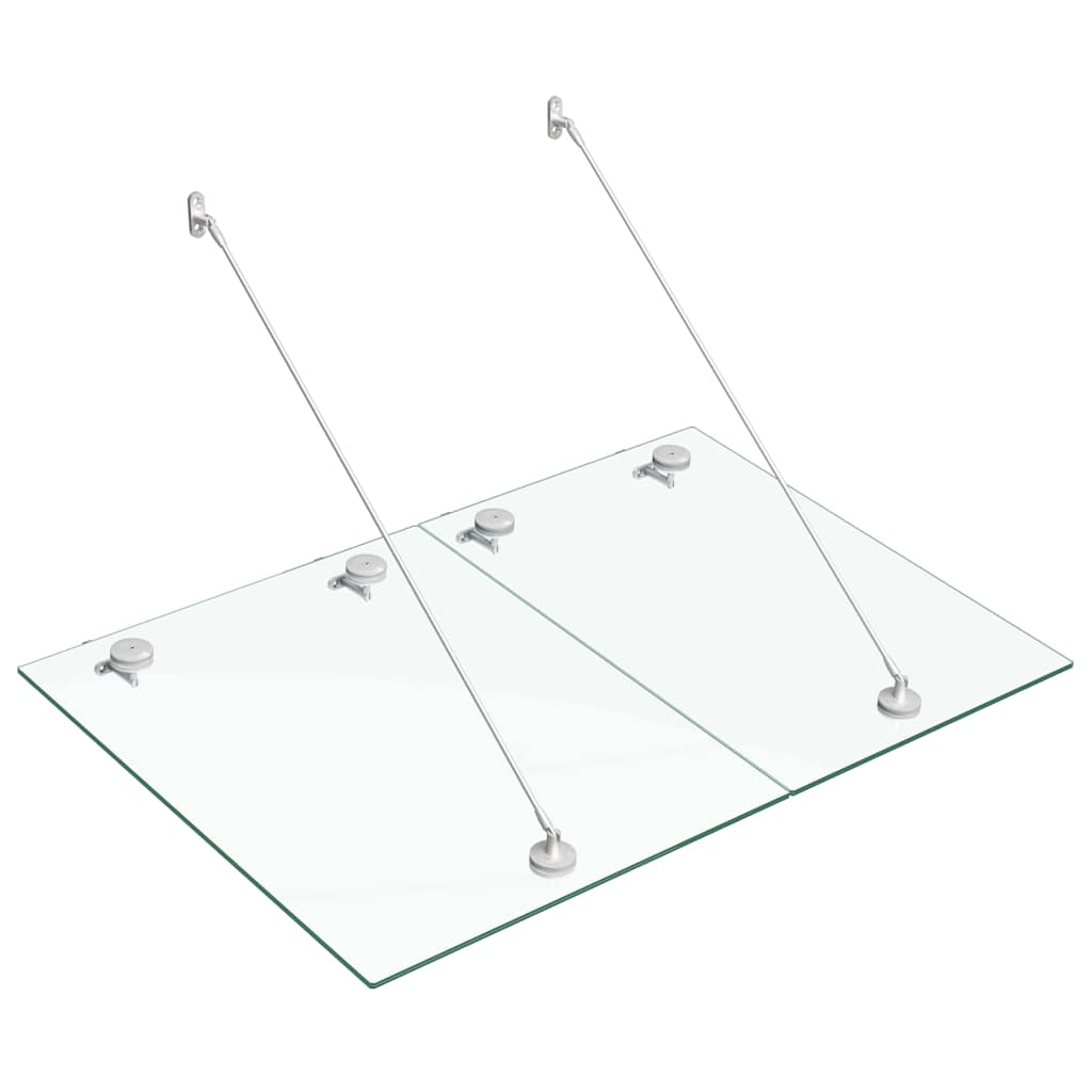 Στέγαστρο Πόρτας 135x90 εκ. Γυαλί Ασφαλείας VSG/Ανοξείδ. Ατσάλι
