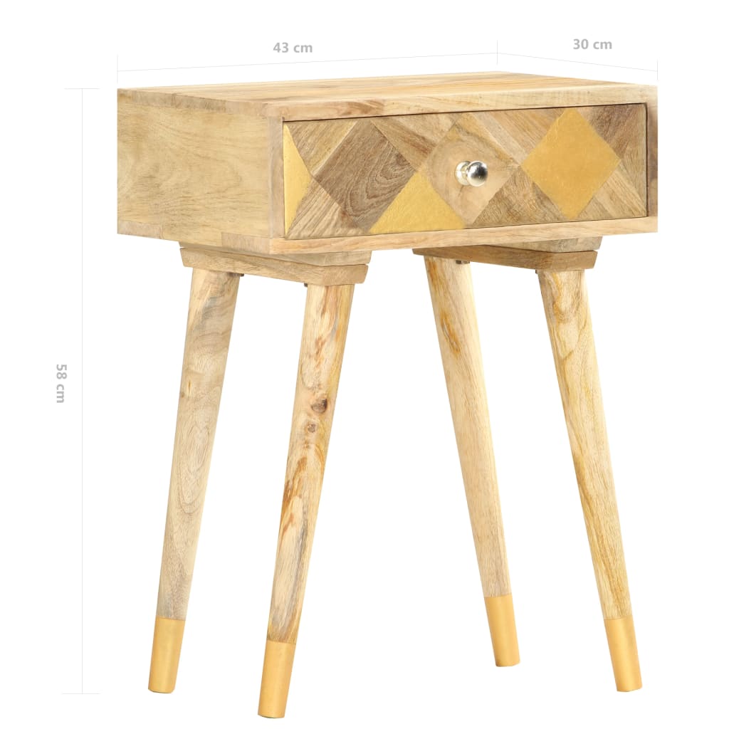 Κομοδίνο 43 x 30 x 58 εκ. από Μασίφ Ξύλο Μάνγκο - PAKOBAZAAR