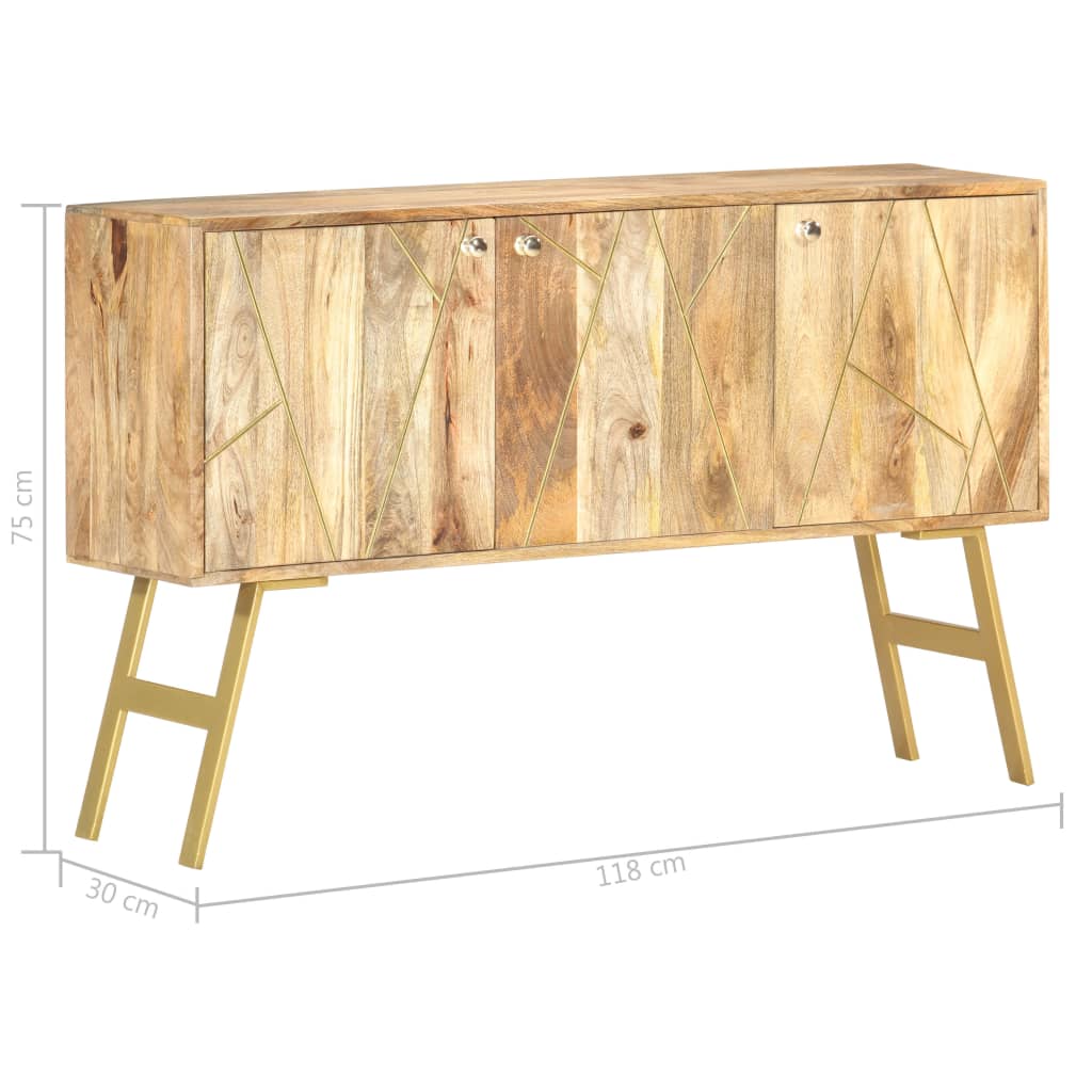 Ντουλάπι με Συρτάρια 118 x 30 x 75 εκ. από Μασίφ Ξύλο Μάνγκο