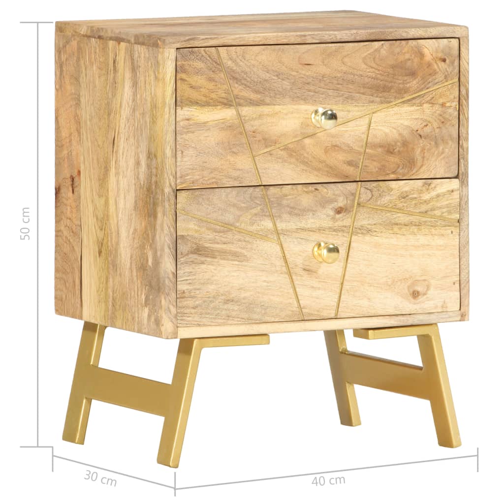 Κομοδίνο 40 x 30 x 50 εκ. από Μασίφ Ξύλο Μάνγκο - PAKOBAZAAR