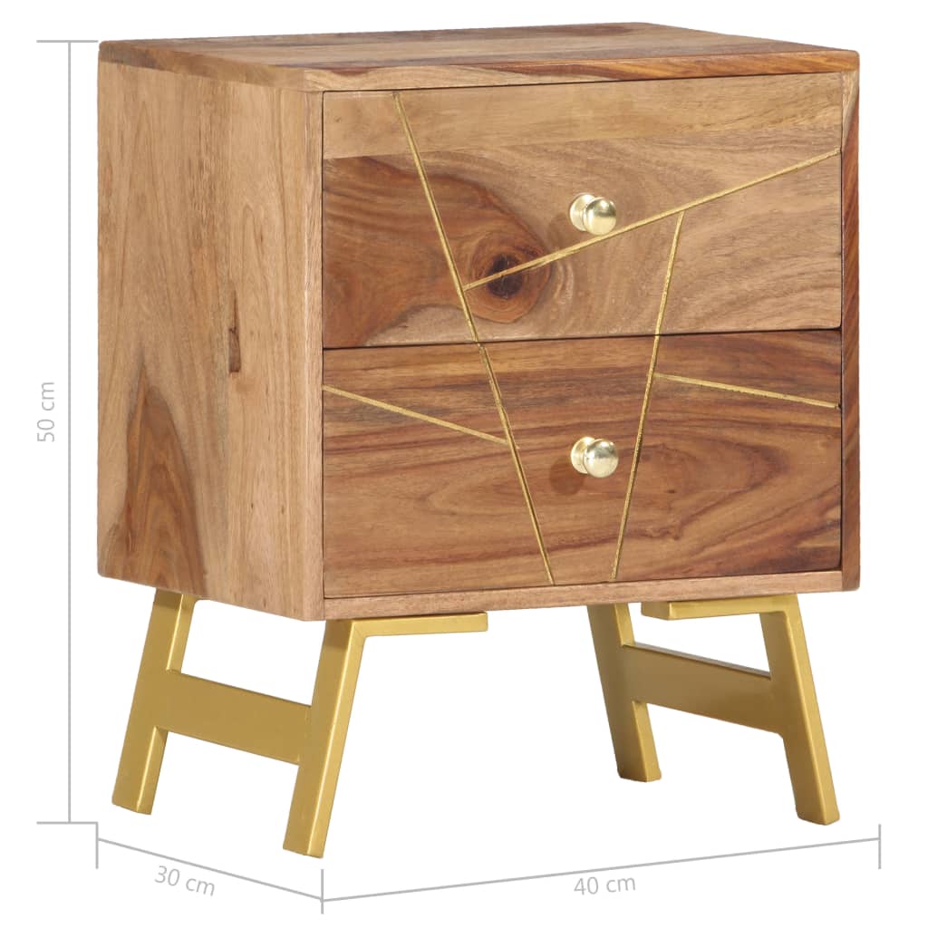 Κομοδίνο 40 x 30 x 50 εκ. από Μασίφ Ξύλο Ακακίας - Pakobazaar