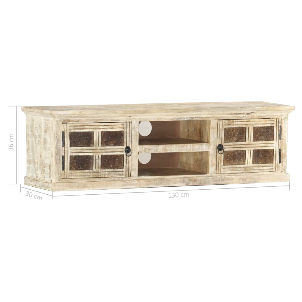 Έπιπλο Τηλεόρασης 130 x 30 x 36 εκ. από Μασίφ Ξύλο Μάνγκο - Pakobazaar