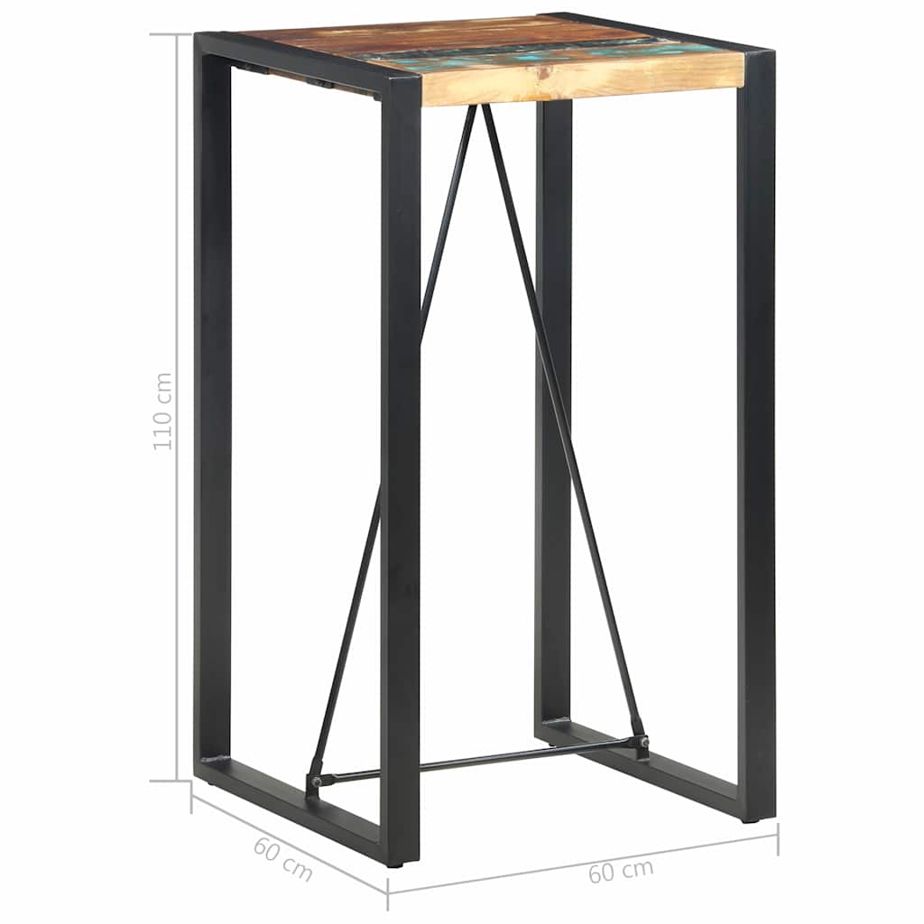 Τραπέζι Μπαρ 60 x 60 x 110 εκ. από Μασίφ Ανακυκλωμένο Ξύλο