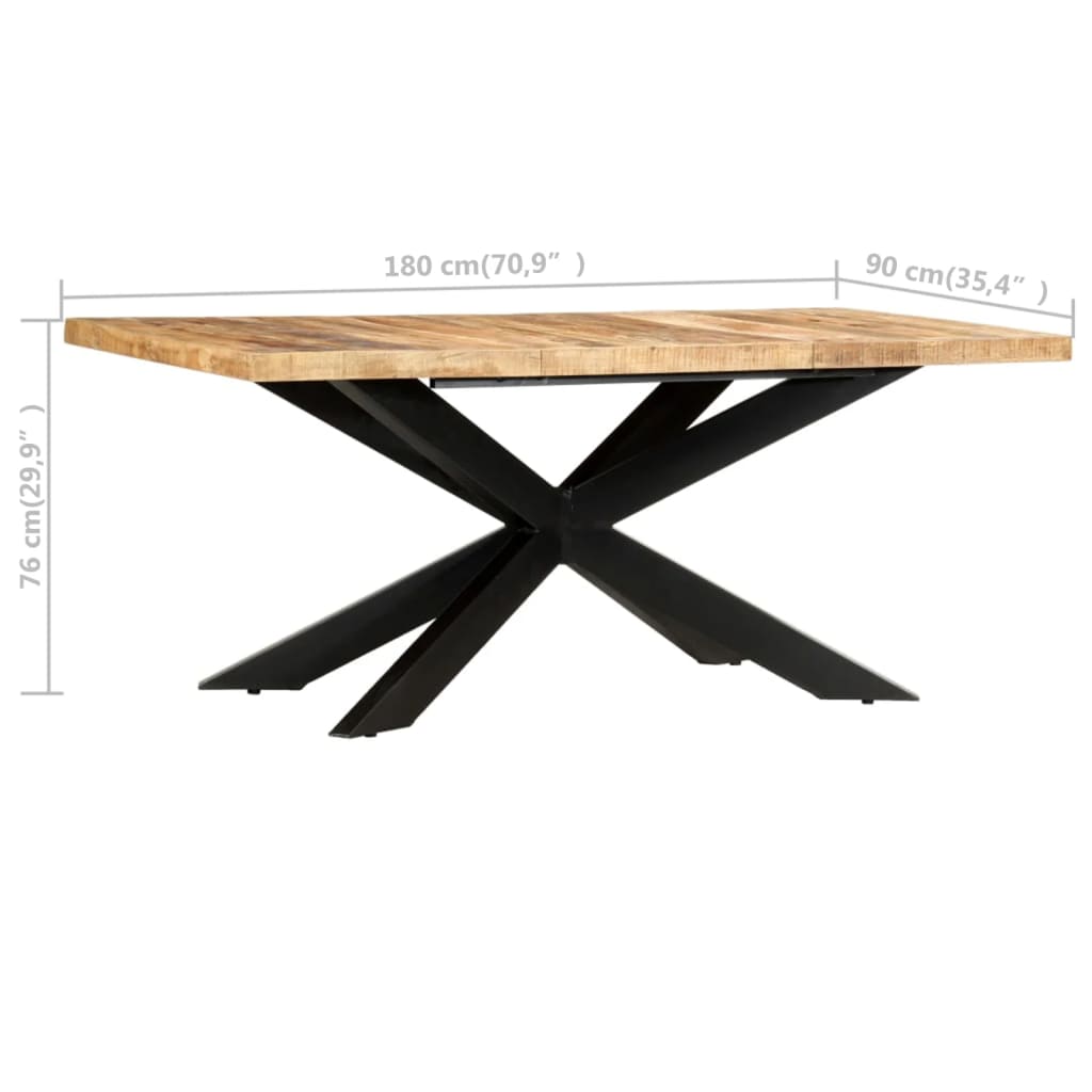 Τραπεζαρία 180 x 90 x 76 εκ. από Μασίφ Ακατέργαστο Ξύλο Μάνγκο - PAKOBAZAAR