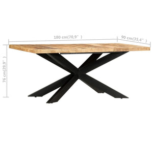 Τραπεζαρία 180 x 90 x 76 εκ. από Μασίφ Ακατέργαστο Ξύλο Μάνγκο - PAKOBAZAAR