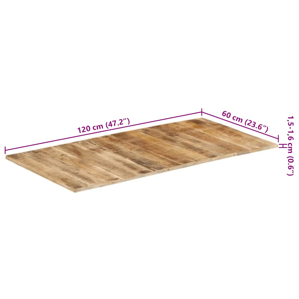 Επιφάνεια Τραπεζιού 15-16 χιλ. 120x60 εκ. από Μασίφ Ξύλο Μάνγκο - PAKOBAZAAR