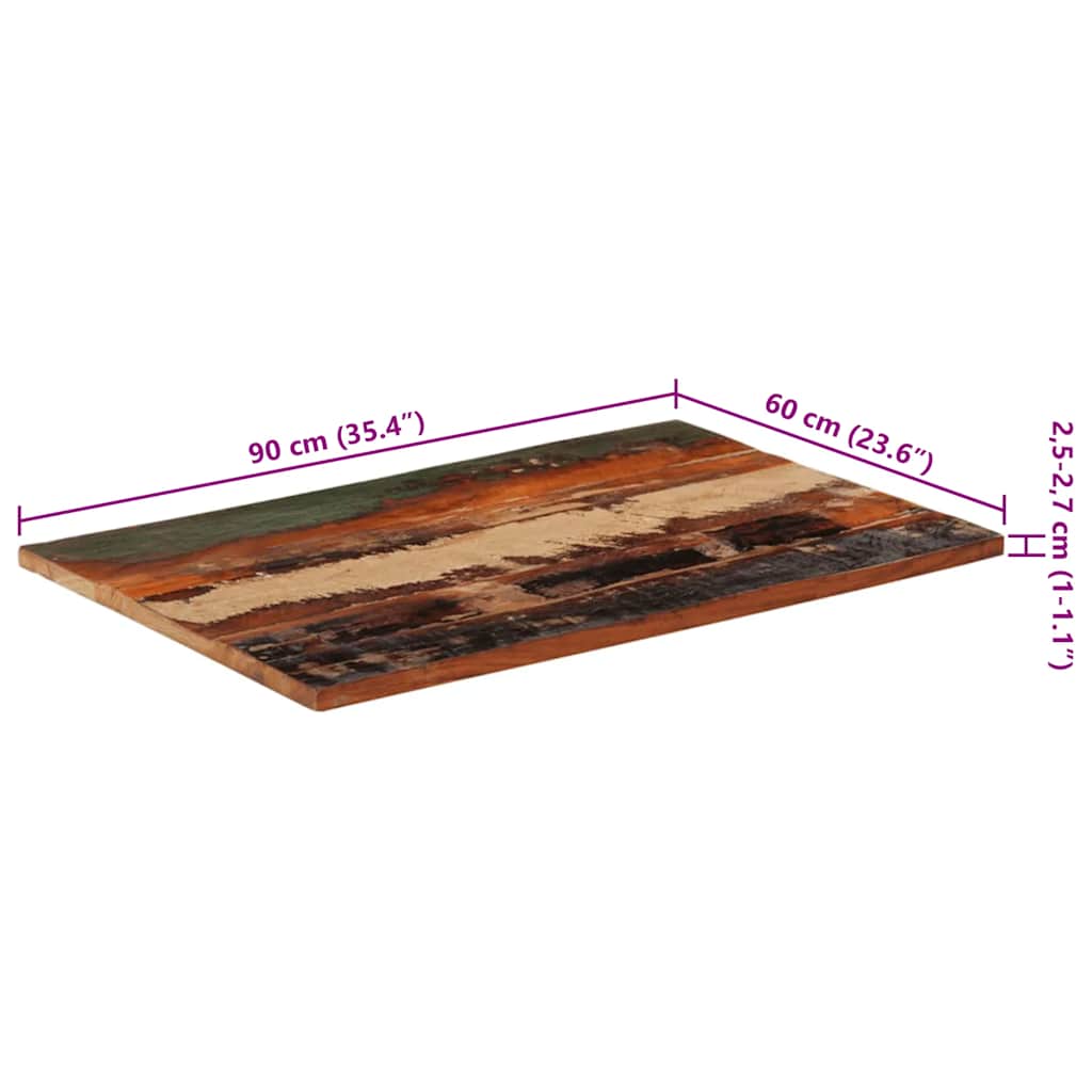 Επιφάνεια Τραπεζιού Ορθ. 60x90 εκ 25-27 χιλ Μασίφ Ανακ. Ξύλο - PAKOBAZAAR