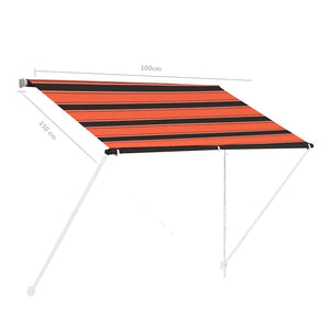 Τέντα Συρόμενη Πορτοκαλί / Καφέ 100 x 150 εκ. - PAKOBAZAAR
