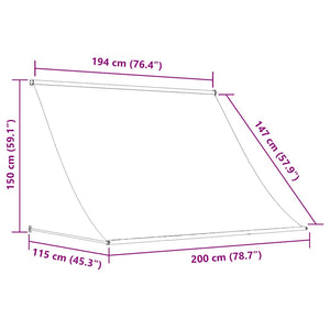 Τέντα Συρόμενη Πορτοκαλί / Καφέ 200 x 150 εκ. - PAKOBAZAAR