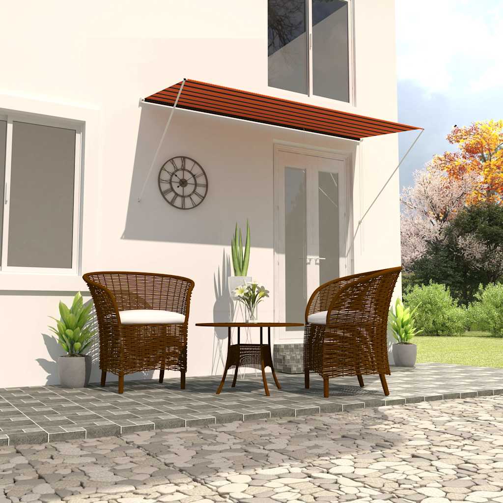 Τέντα Συρόμενη Πορτοκαλί / Καφέ 300 x 150 εκ. - PAKOBAZAAR