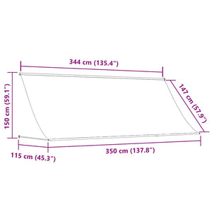 Τέντα Συρόμενη Πορτοκαλί / Καφέ 350 x 150 εκ. - PAKOBAZAAR