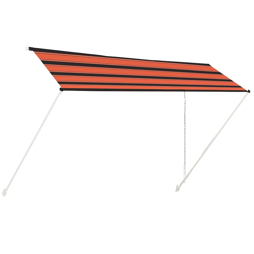 Τέντα Συρόμενη Πορτοκαλί / Καφέ 400 x 150 εκ. - Pakobazaar