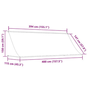 Τέντα Συρόμενη Πορτοκαλί / Καφέ 400 x 150 εκ. - Pakobazaar