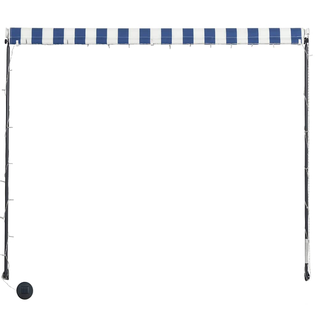 Τέντα Συρόμενη με LED Μπλε / Λευκό 250 x 150 εκ. - Pakobazaar