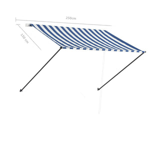 Τέντα Συρόμενη με LED Μπλε / Λευκό 250 x 150 εκ. - Pakobazaar