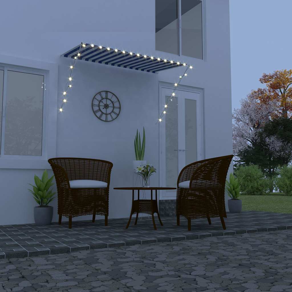 Τέντα Συρόμενη με LED Μπλε / Λευκό 250 x 150 εκ. - Pakobazaar