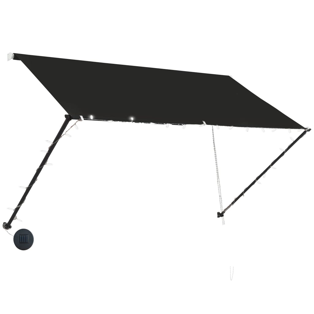 Τέντα Συρόμενη με LED Ανθρακί 250 x 150 εκ. - PAKOBAZAAR