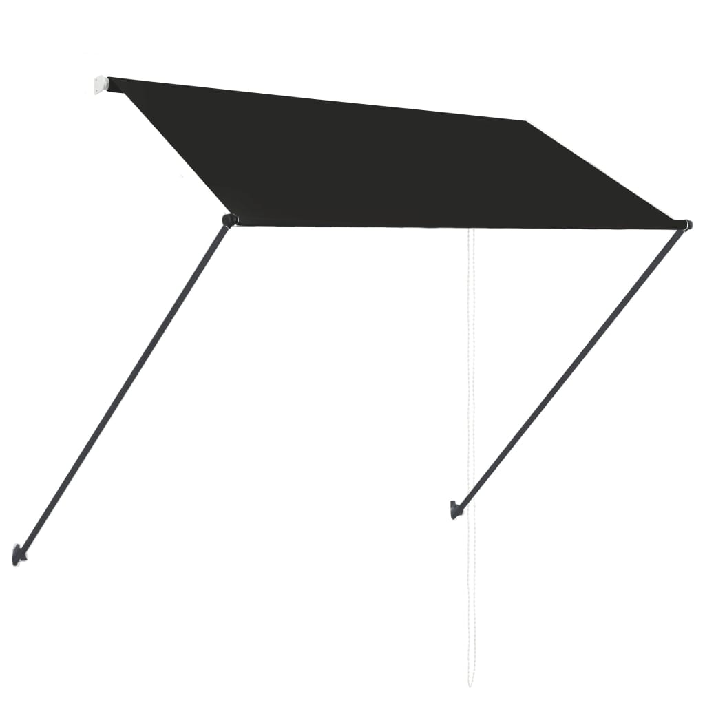 Τέντα Συρόμενη με LED Ανθρακί 250 x 150 εκ. - PAKOBAZAAR