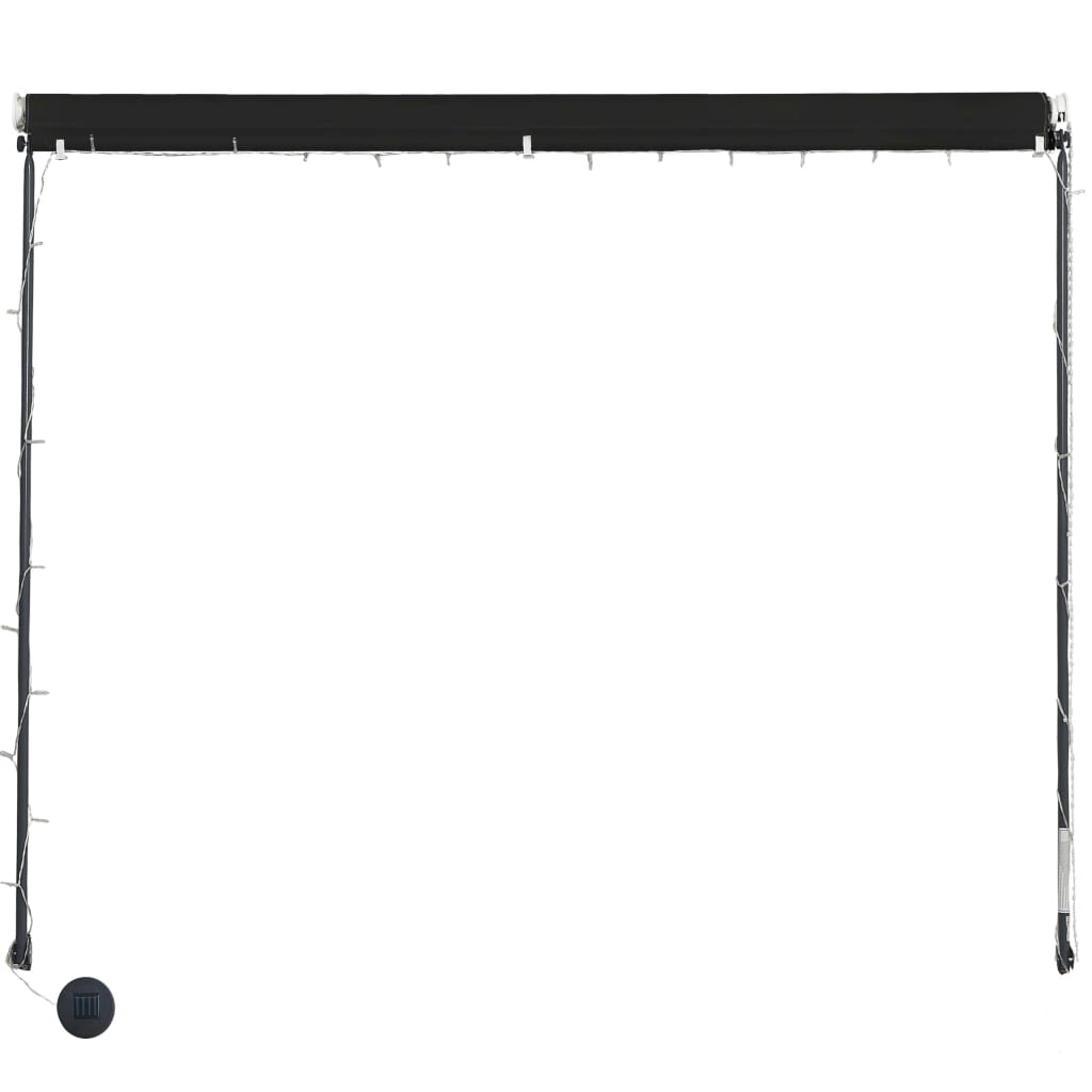 Τέντα Συρόμενη με LED Ανθρακί 300 x 150 εκ. - PAKOBAZAAR
