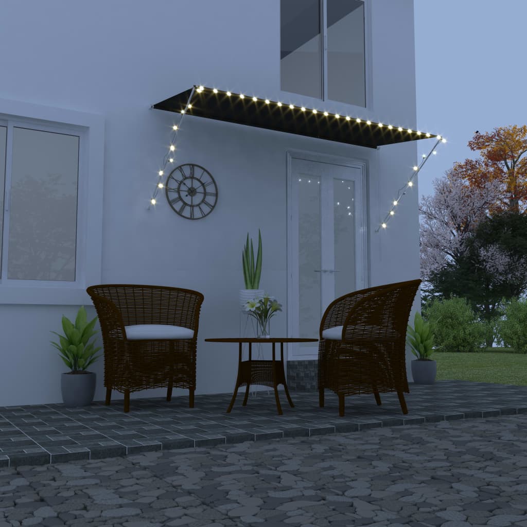 Τέντα Συρόμενη με LED Ανθρακί 300 x 150 εκ. - PAKOBAZAAR
