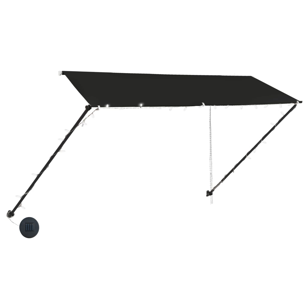 Τέντα Συρόμενη με LED Ανθρακί 350 x 150 εκ. - PAKOBAZAAR