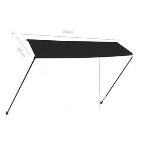 Τέντα Συρόμενη με LED Ανθρακί 350 x 150 εκ. - PAKOBAZAAR