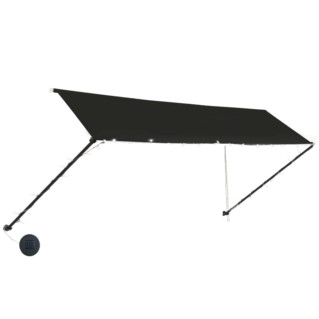 Τέντα Συρόμενη με LED Ανθρακί 400 x 150 εκ. - Pakobazaar