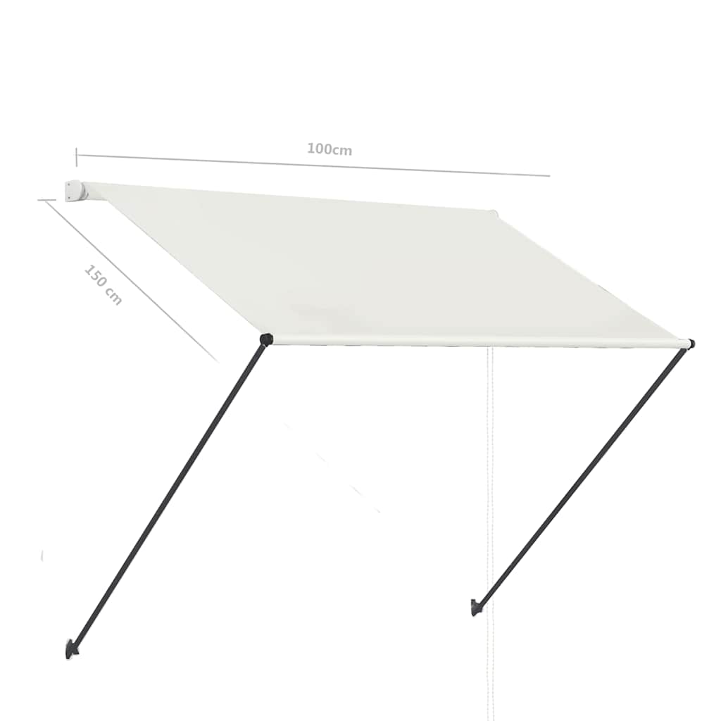Τέντα Συρόμενη με LED Κρεμ 100 x 150 εκ. - Pakobazaar