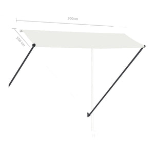 Τέντα Συρόμενη με LED Κρεμ 300 x 150 εκ. - PAKOBAZAAR