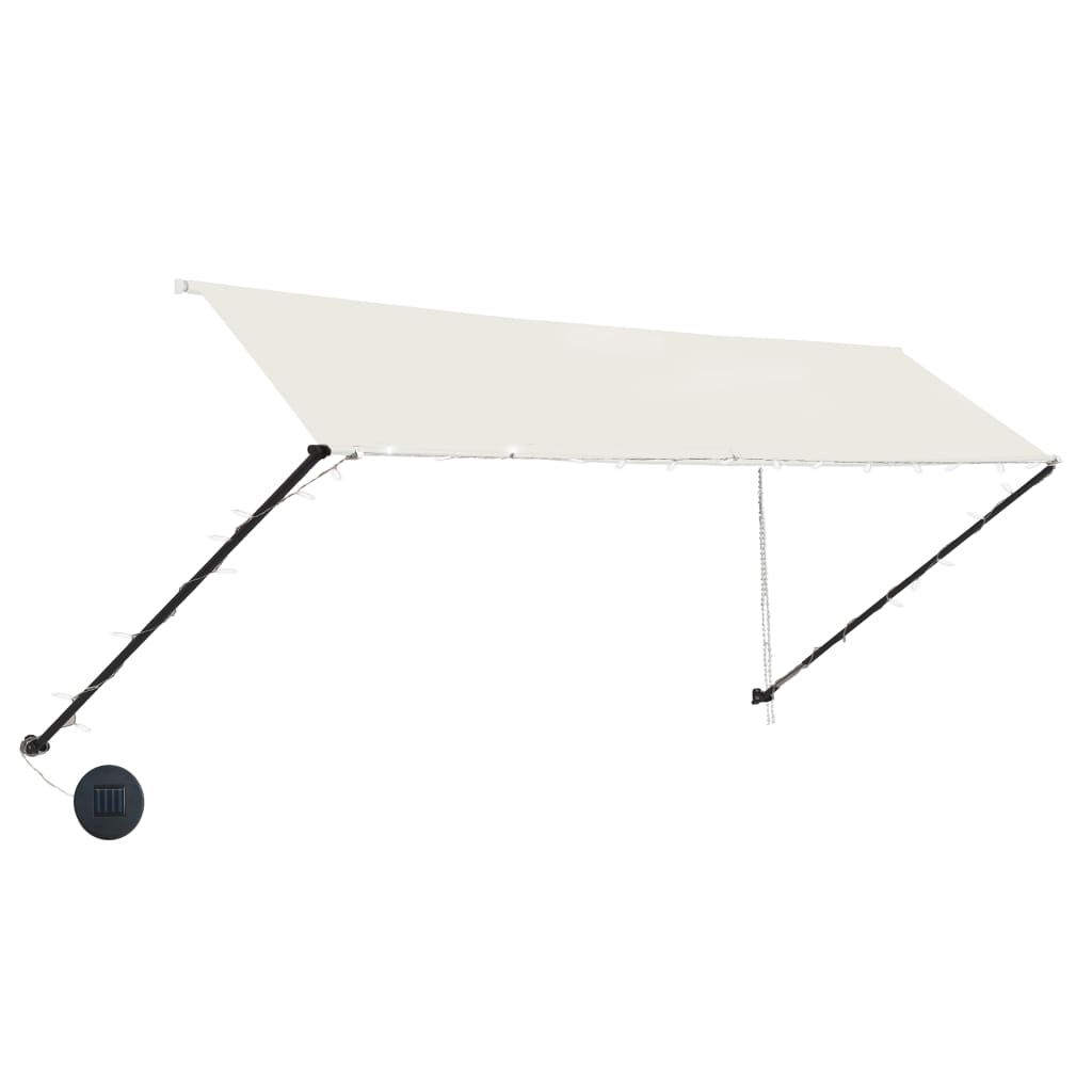 Τέντα Συρόμενη με LED Κρεμ 350 x 150 εκ. - PAKOBAZAAR