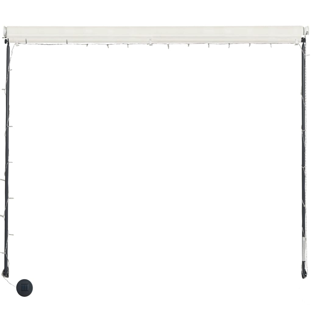 Τέντα Συρόμενη με LED Κρεμ 350 x 150 εκ. - PAKOBAZAAR