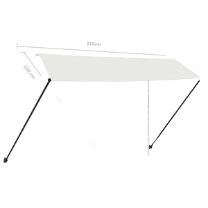 Τέντα Συρόμενη με LED Κρεμ 350 x 150 εκ. - PAKOBAZAAR