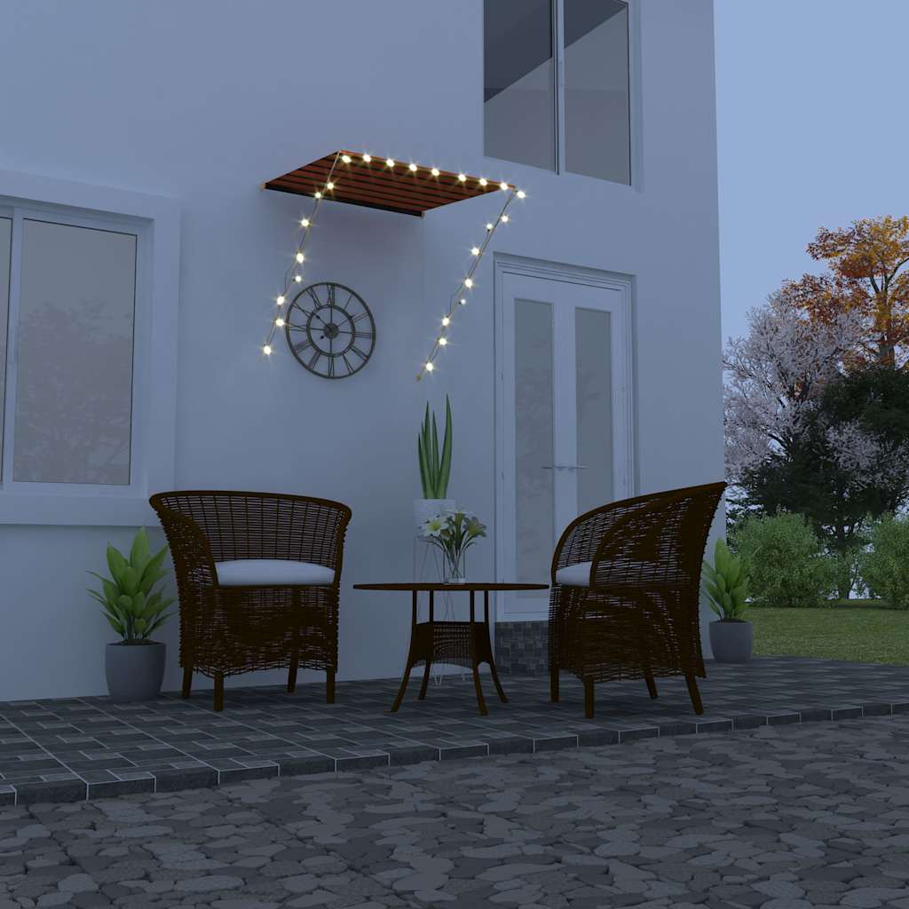 Τέντα Συρόμενη με LED Πορτοκαλί / Καφέ 100 x 150 εκ. - Pakobazaar