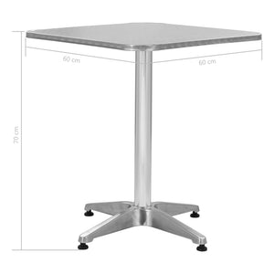 Τραπέζι Κήπου Ασημί 60 x 60 x 70 εκ. Αλουμινίου