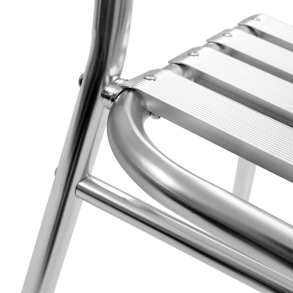 Σετ Τραπεζαρίας Εξωτερικού Χώρου 5 Τεμαχίων Ασημί Αλουμινίου