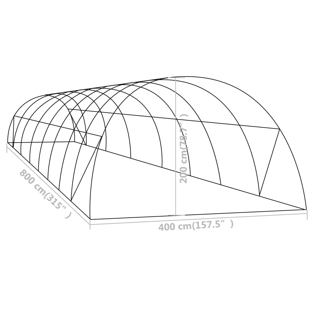 Θερμοκήπιο 32 μ² 8 x 4 x 2 μ. - Pakobazaar