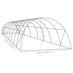 Θερμοκήπιο 32 μ² 8 x 4 x 2 μ. - Pakobazaar