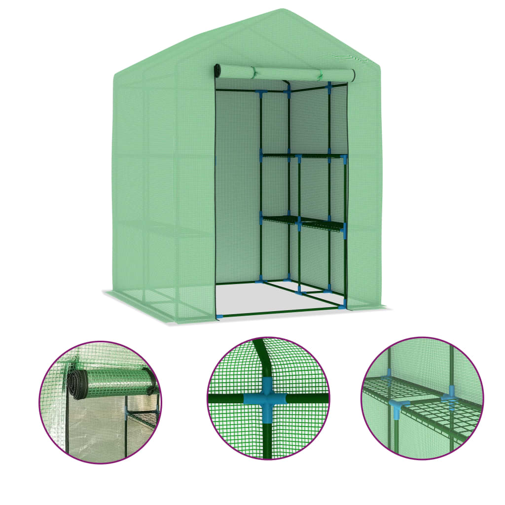 Θερμοκήπιο με Ράφια 143 x 143 x 195 εκ. από Ατσάλι - Pakobazaar
