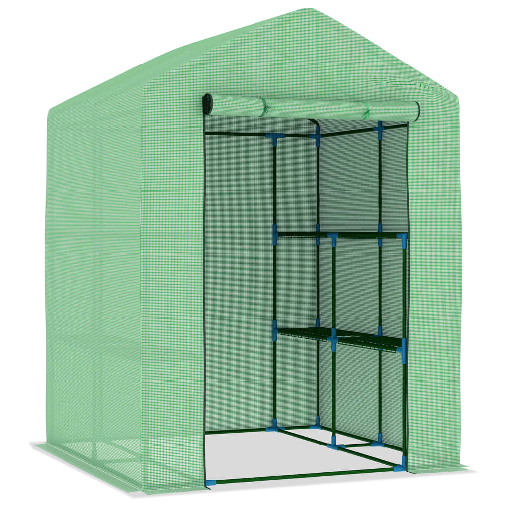 Θερμοκήπιο με Ράφια 143 x 143 x 195 εκ. από Ατσάλι - Pakobazaar