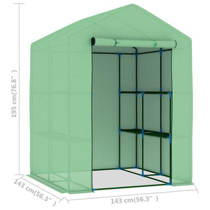 Θερμοκήπιο με Ράφια 143 x 143 x 195 εκ. από Ατσάλι - Pakobazaar