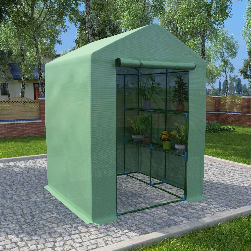 Θερμοκήπιο με Ράφια 143 x 143 x 195 εκ. από Ατσάλι - Pakobazaar