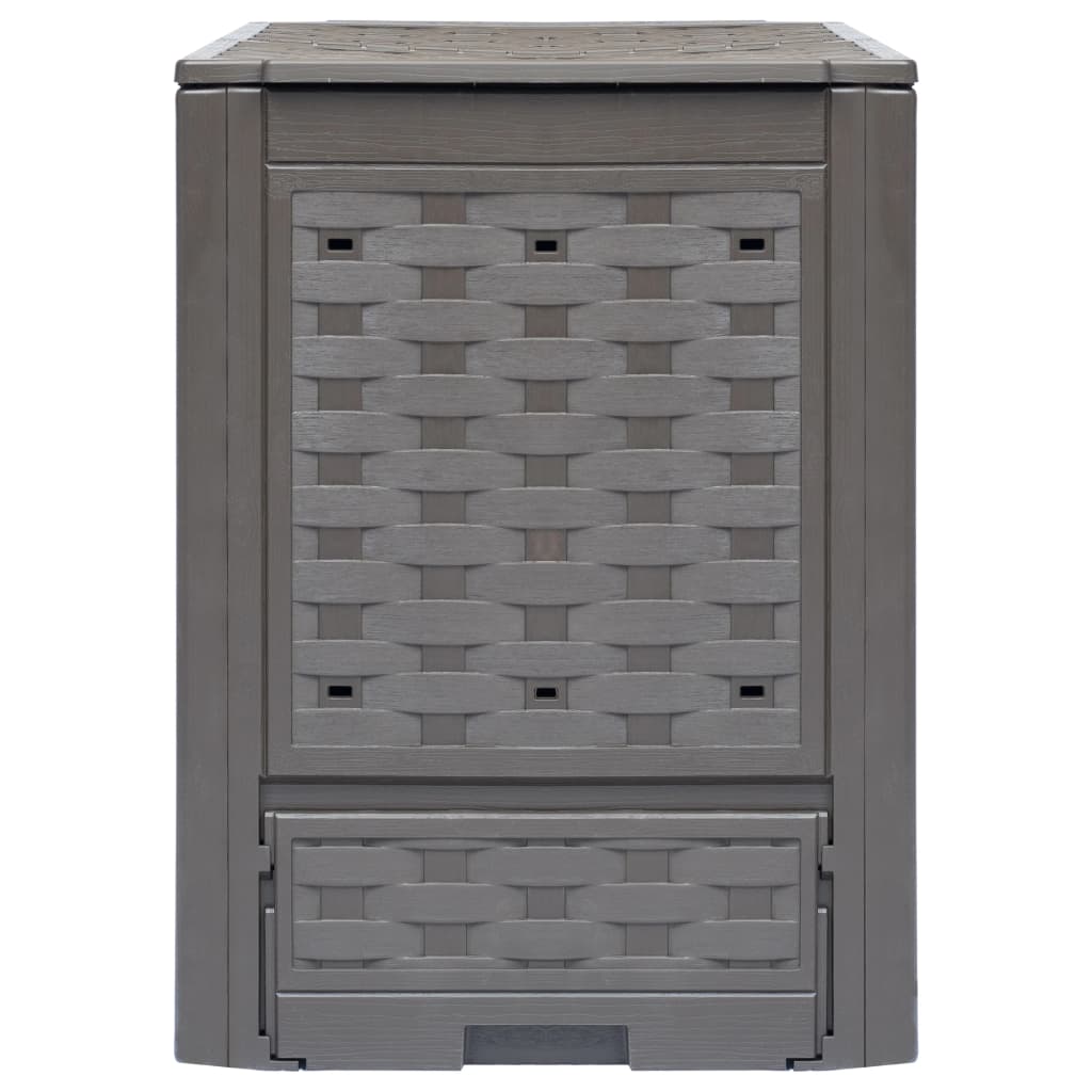 Κομποστοποιητές 2 τεμ. Καφέ 60x60x83 εκ. 600 L Πλαστικό Ρατάν - Pakobazaar