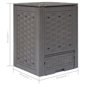 Κομποστοποιητές 3 τεμ. Καφέ 60x60x83 εκ. 900 L Πλαστικό Ρατάν - Pakobazaar