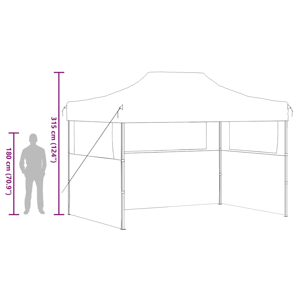 Κιόσκι Πτυσσόμενο με 3 Πλευρικά Τοιχώματα Μπλε 3x4 μ. Ατσάλινο - Pakobazaar