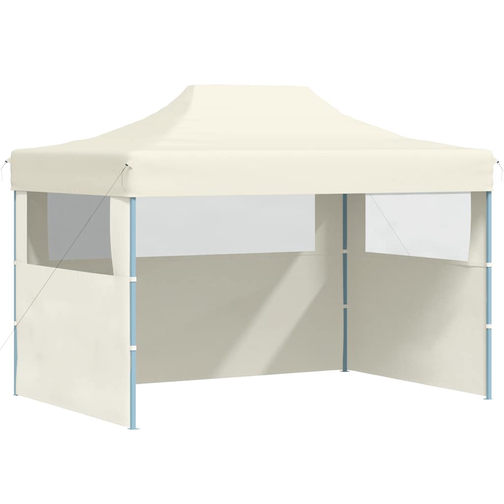 Κιόσκι Πτυσσόμενο με 3 Πλευρικά Τοιχώματα Κρεμ 3x4 μ. Ατσάλινο - Pakobazaar