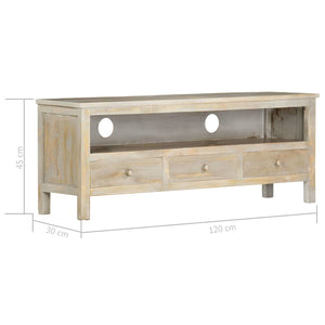 Έπιπλο Τηλεόρασης Γκρι 120 x 30 x 45 εκ. από Μασίφ Ξύλο Μάνγκο