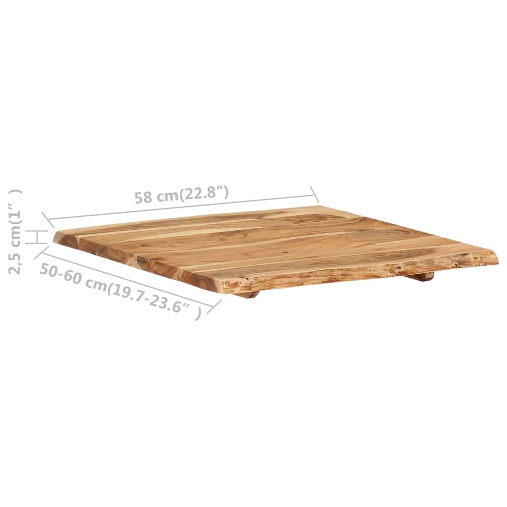 Επιφάνεια Τραπεζιού 58 x (50-60) x 2,5 εκ. Μασίφ Ξύλο Ακακίας - Pakobazaar
